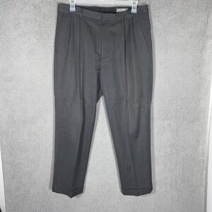 Eddie Bauer Men's Sz 36x30 Dress Pants 100% Wool Pleated Front Cuffed High
